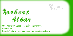 norbert alpar business card